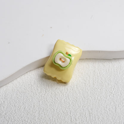 Fruit Snack Bag Acrylic Square Beads 23mm Glossy Detailed 10pcs 8