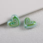 Plating Heart Acrylic Beads 18mm Spiral Pattern Glossy 50pcs 15