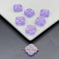 Transparent Clover Shape Glass Beads 14mm Soft Smoky Blue 100pcs 6