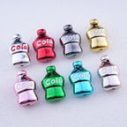 Plating Cola Bottle Acrylic Beads 19-30mm Metal Colored 20pcs 2