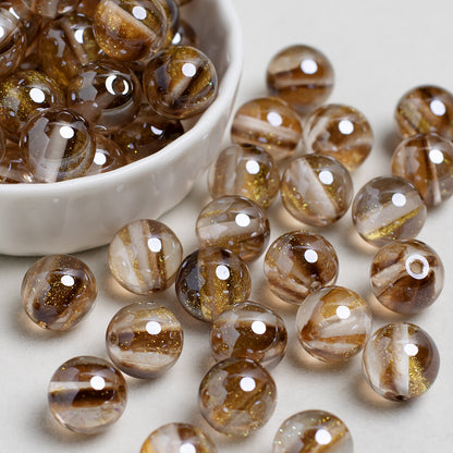 Glimmer Nebulous Resin Beads 12mm Round Multicolor Gradient 20pcs 12