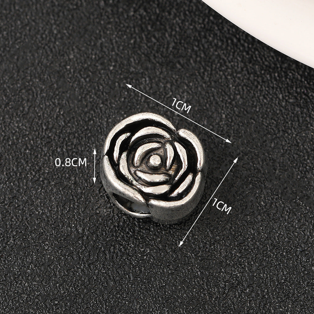 European Style Metal Beads Silver Tone Large Hole 50pcs 11