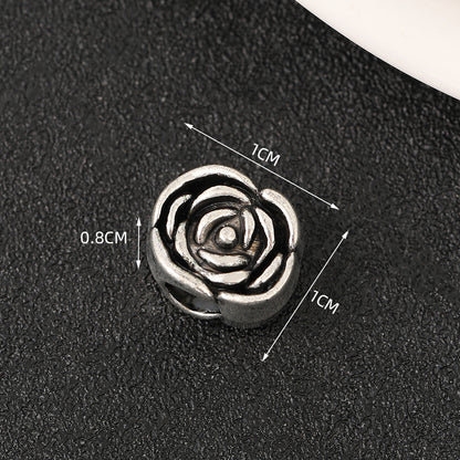 European Style Metal Beads Silver Tone Large Hole 50pcs 11