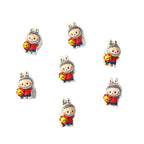 Character Metal Beads 18mm Hand Painted 3D Enamel Alloy 10pcs 5