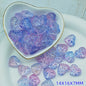 Transparent Bow Pattern Heart Glass Beads 14x16x7mm 25pcs 13