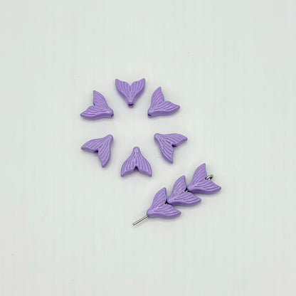 Mermaid Tail Metal Beads 10mm Pastel Painted Scales 20pcs 16
