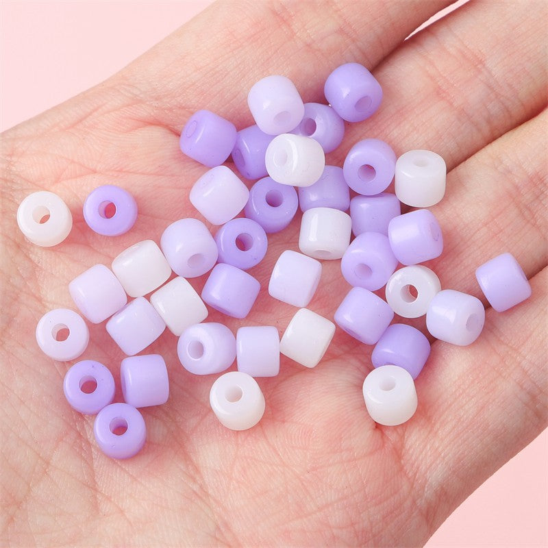 Acrylic Tube Beads 6x5mm Soft Pastel Colors 200pcs 3