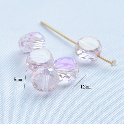 Electroplated Flat Cut Glass Beads 7.5mm 12mm Vibrant Colors 10pcs 15