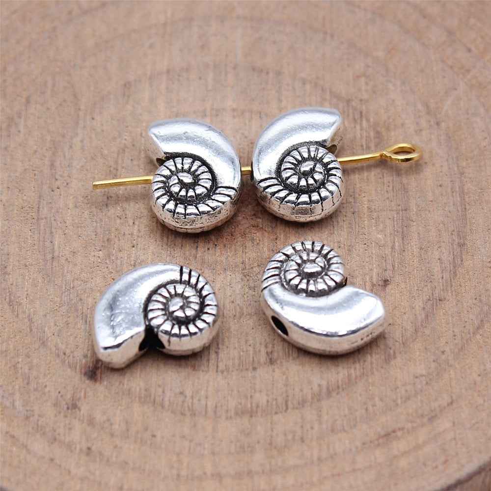 Conch Metal Beads 11mm Antique Silver Tone Alloy 40pcs 2