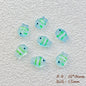 Hand Painted Fish Enamel Glass Beads 10x14mm Translucent Colorful 1pc 13