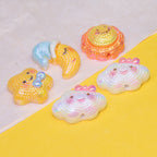 Iridescent Smiley Cloud Moon Resin Beads Personified Characters 10pcs 2