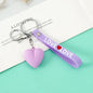 Resin Heart Keychain with Love Strap Pastel Colors 8