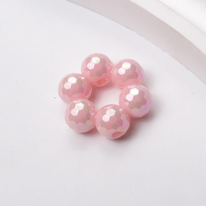 Plating Rhombus Faceted Wreath Acrylic Beads 23mm Glossy Plated 50pcs 9