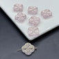Transparent Clover Shape Glass Beads 14mm Soft Smoky Blue 100pcs 2