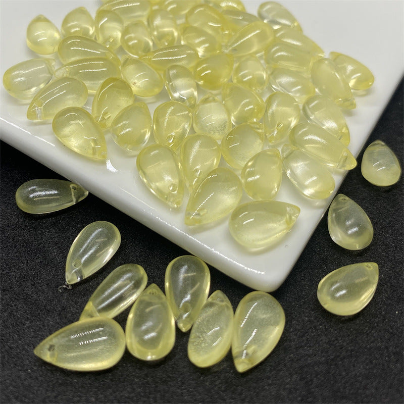 Czech Glass Beads Teardrop 8mm 14mm Glossy Purple Pink Iridescent 100pcs 25
