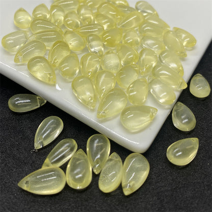 Czech Glass Beads Teardrop 8mm 14mm Glossy Purple Pink Iridescent 100pcs 25