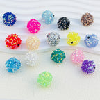 Glitter Bubblegum Beads 14mm Sequin Cluster Rhinestone 10pcs 5