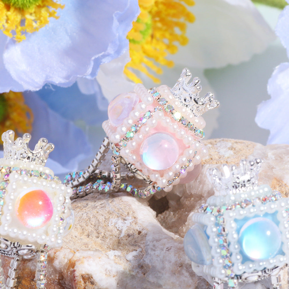 Polymer Clay Cube Rhinestone Beads 21mm Tassel Decorative 10pcs 4