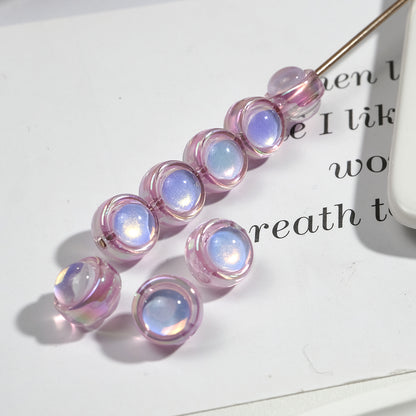 Transparent Round Acrylic Beads 11mm Double-Sided Zirconia 50pcs 10