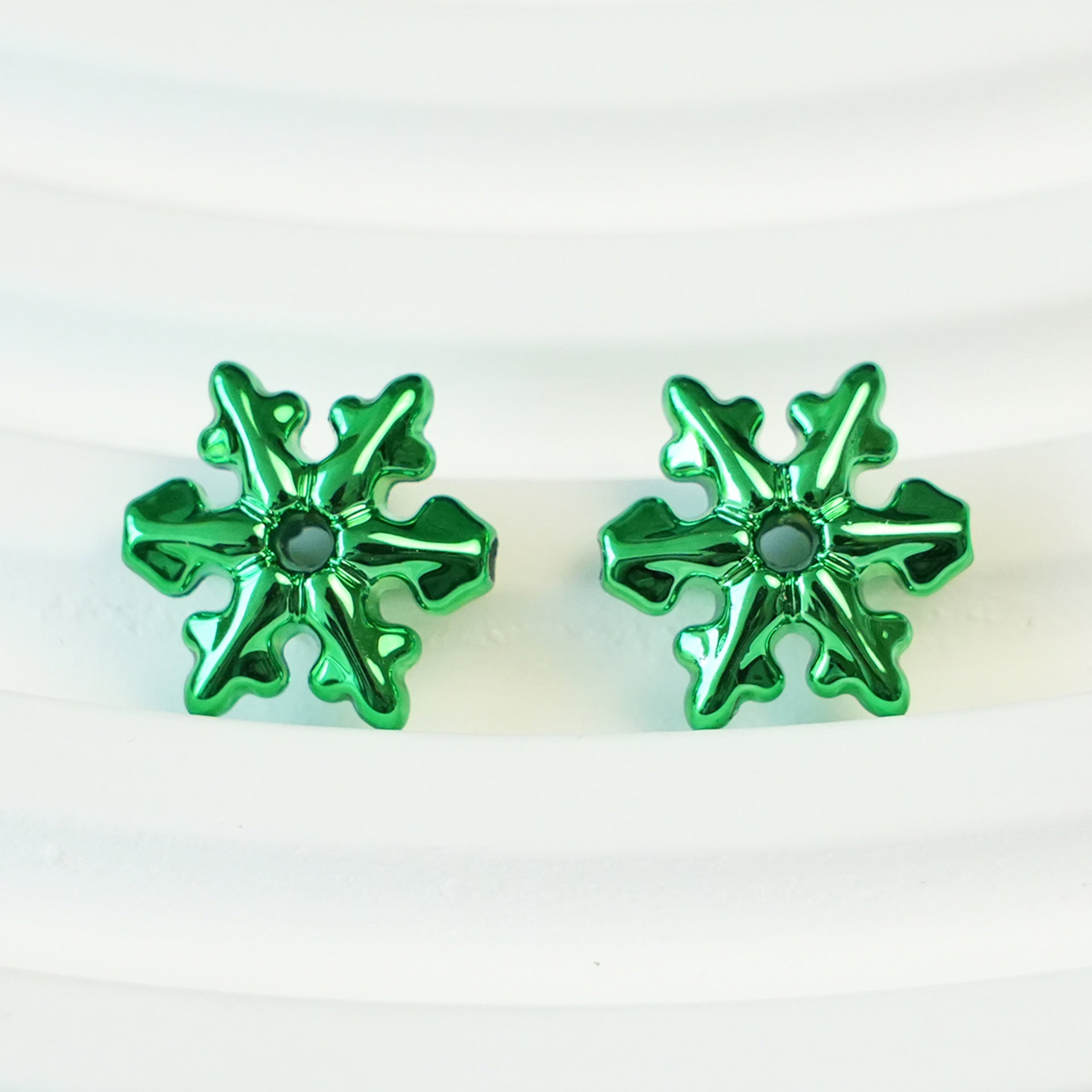 Pentagram Snowflake Acrylic Beads 14mm 21mm Metallic Plated 100pcs 22