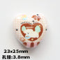 Cheerful Animal Printed Heart Acrylic Beads 25mm 20pcs 10