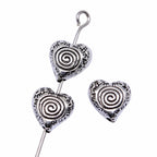Irregular Heart Metal Beads 9mm Spiral Pattern 40pcs 3