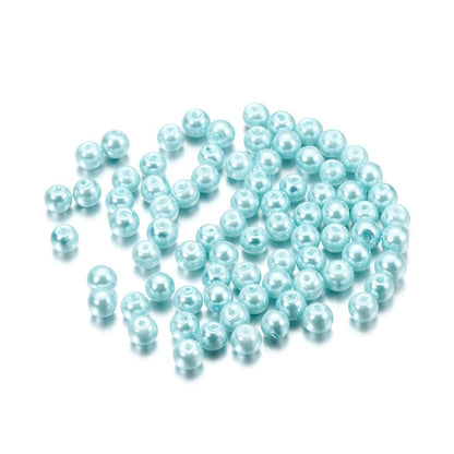 Pearl Glass Beads 8mm Imitation Smooth Glossy Mixed Colors 100pcs 29