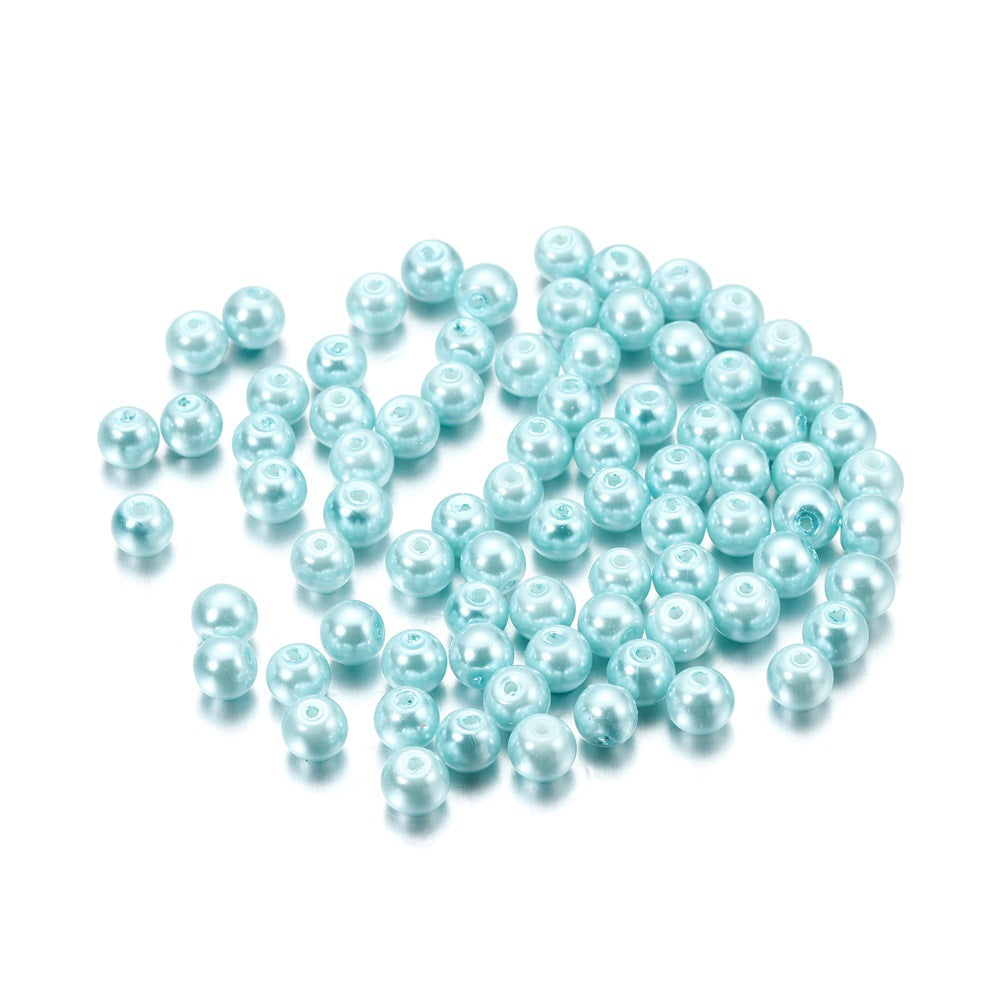 Pearl Glass Beads 8mm Imitation Smooth Glossy Mixed Colors 100pcs 29