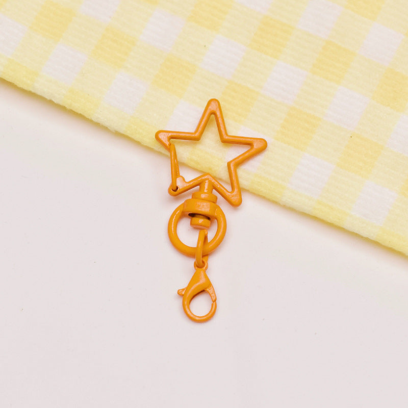 Zinc Alloy Star Keychain Buckles with Mini Lobster Clasps 5cm 20pcs 13