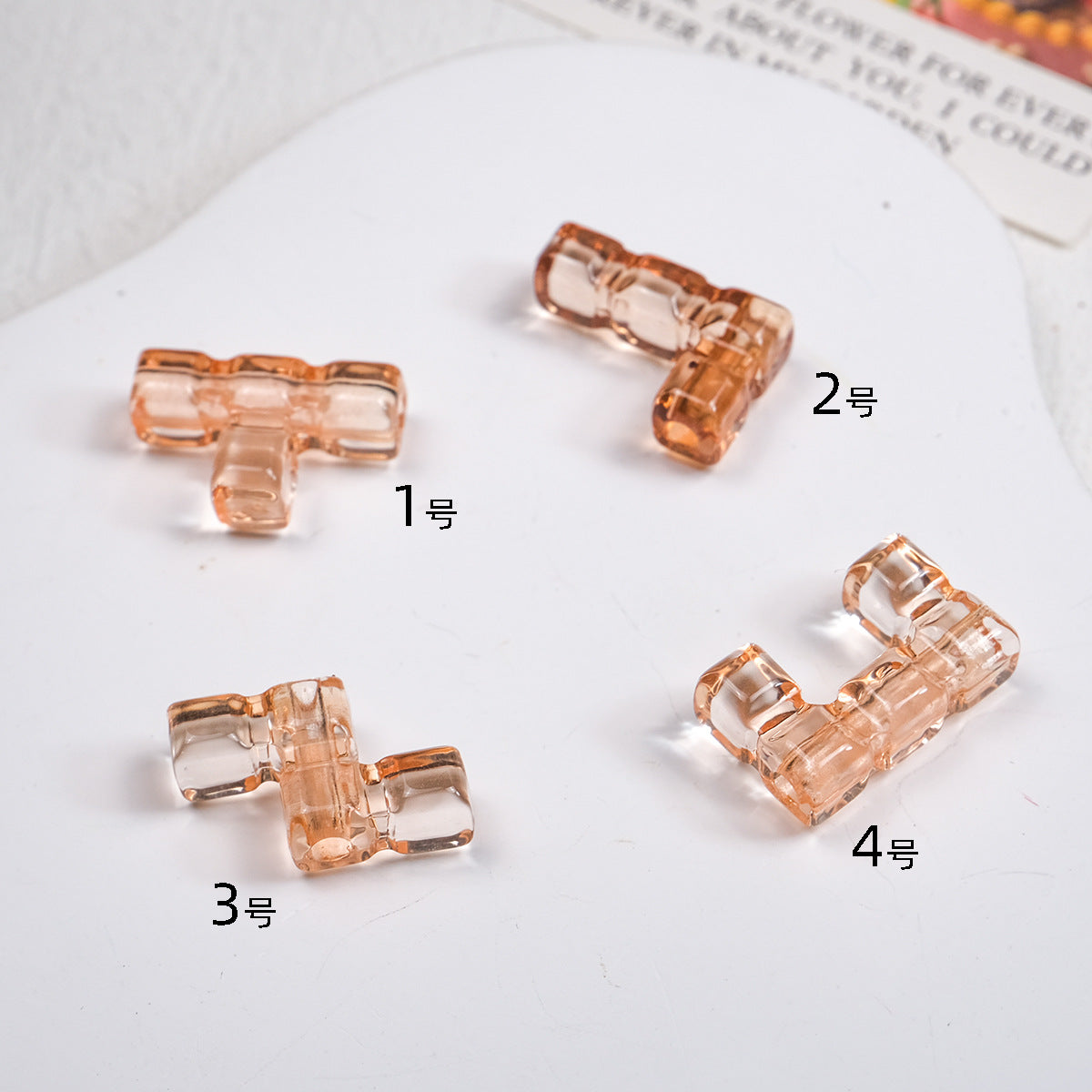 Clear Terris Block Acrylic Beads 20mm Translucent Geometric 50pcs 7
