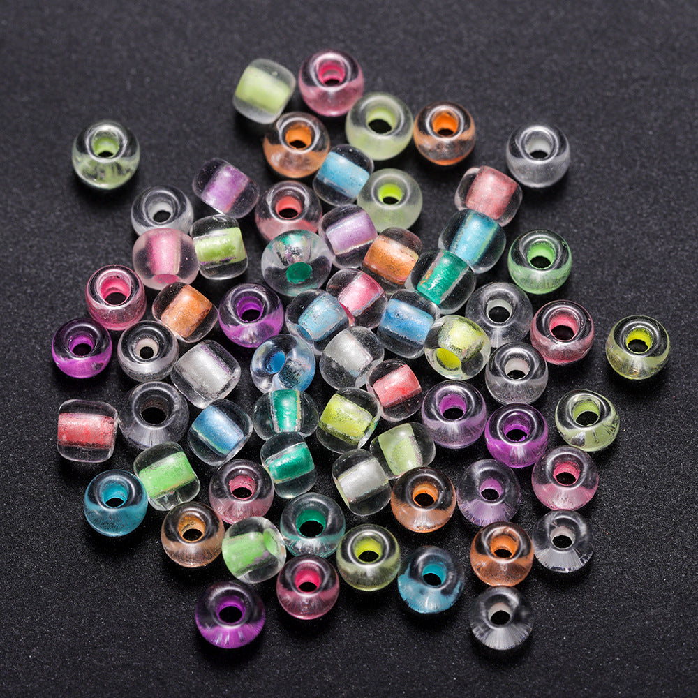 Glow In The Dark Seed Glass Beads 3mm Multicolor Stripes 1800pcs 33