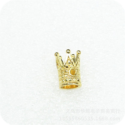 Crown Metal Beads 12mm Vintage Large Hole Alloy 50pcs 9