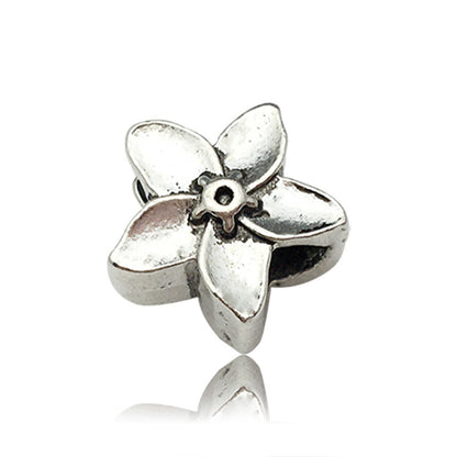 Plant Series Metal Beads Large Hole Antique Silver Tone 30pcs 15