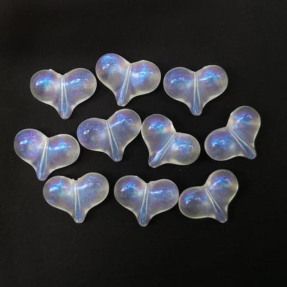 Transparent Aurora Laser Acrylic Beads Iridescent Mixed Shapes 2pcs 22