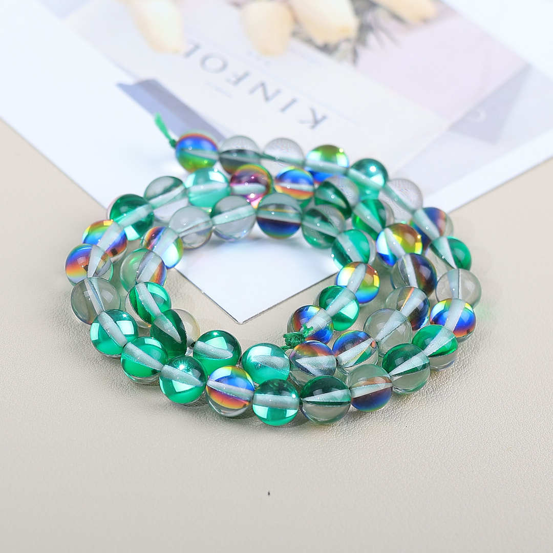 Mermaid Round Glass Beads 6mm Matte Pastel Jewel Tones 40pcs 22