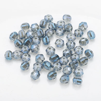 Faceted Glass Beads 8mm Watermelon Electroplated Iridescent 30pcs 12