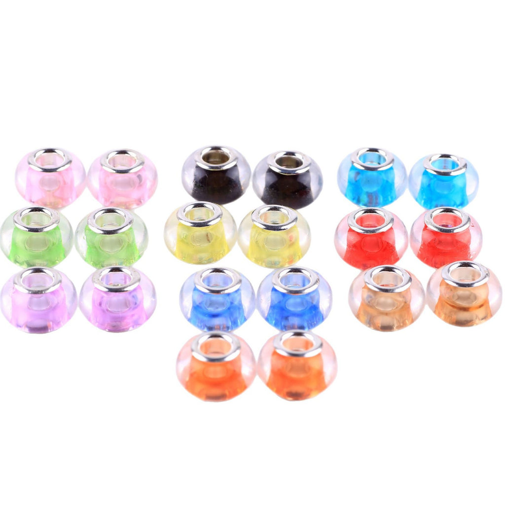 Acrylic Spacer Beads 14mm Glossy Transparent Dyed Core 100pcs 5