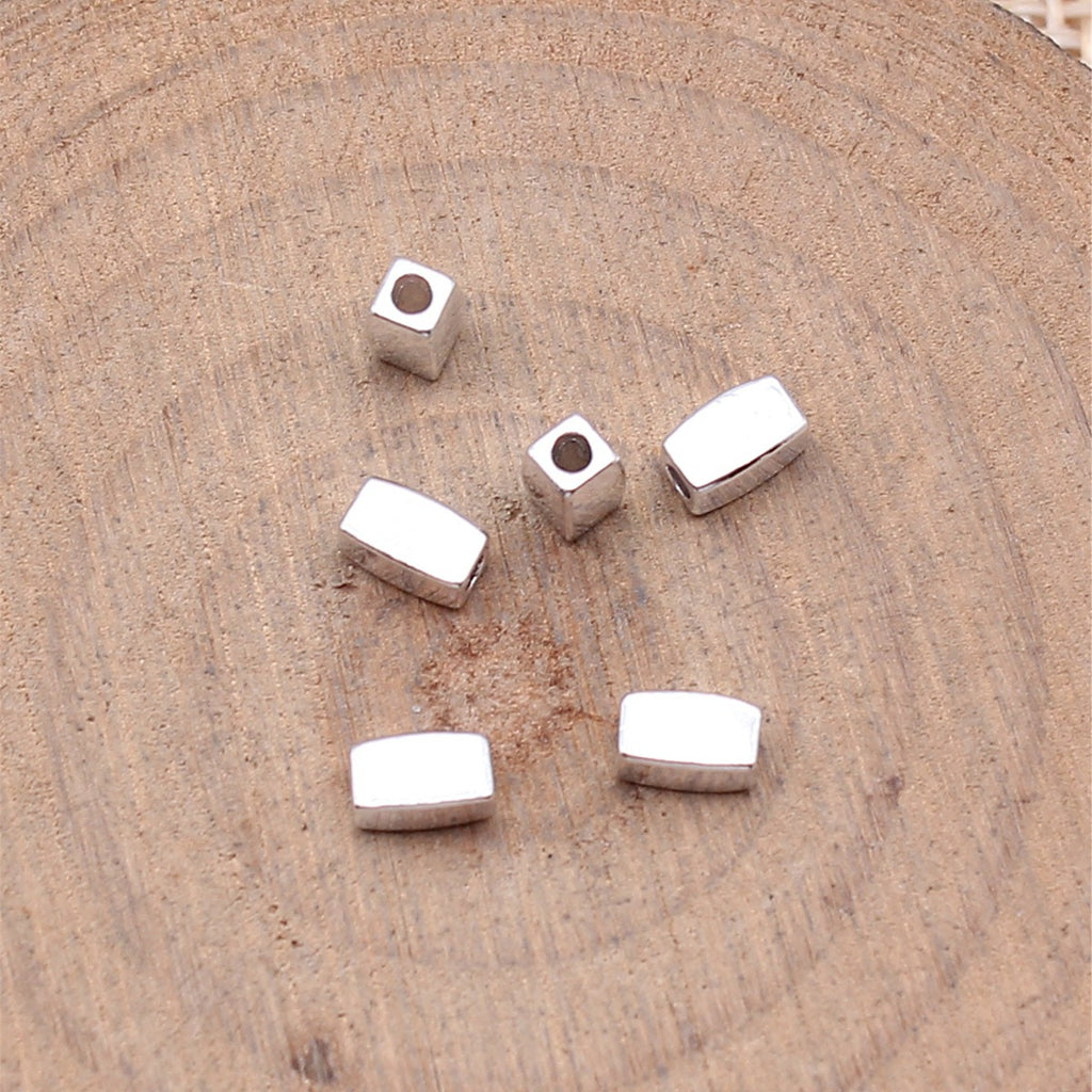 Rectangle Metal Beads 5mm Smooth Geometric Zinc Alloy 200pcs 2