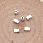 Rectangle Metal Beads 5mm Smooth Geometric Zinc Alloy 200pcs 2
