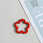 Zinc Alloy Flower Trigger Spring Key Rings 28mm 6pcs Baking Painted 6