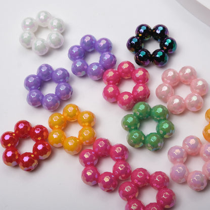 Plating Rhombus Faceted Wreath Acrylic Beads 23mm Glossy Plated 50pcs 11