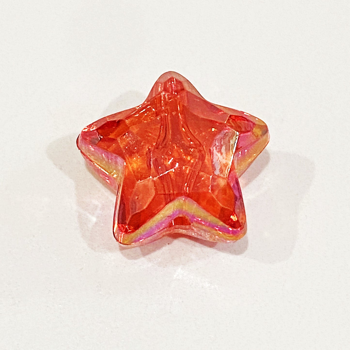 Clear Heart and Star Acrylic Beads 17-20mm Iridescent AB Coated 20pcs 10