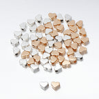 Smooth Flat Heart Acrylic Beads 7mm Shimmering Metallic 200pcs