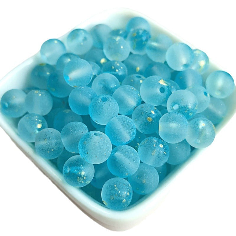 Frosted Round Glass Beads 8mm Pastel Matte Colors 50pcs 5