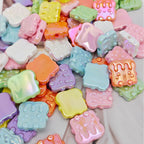 UV Plating Toast Baby Acrylic Flat Beads 24mm Colorful 50pcs 4