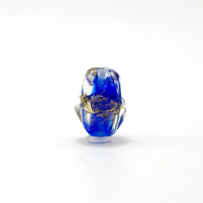 Lampwork Glass Beads Irregular Oval Gold Dust Filled 13mm 10pcs 10
