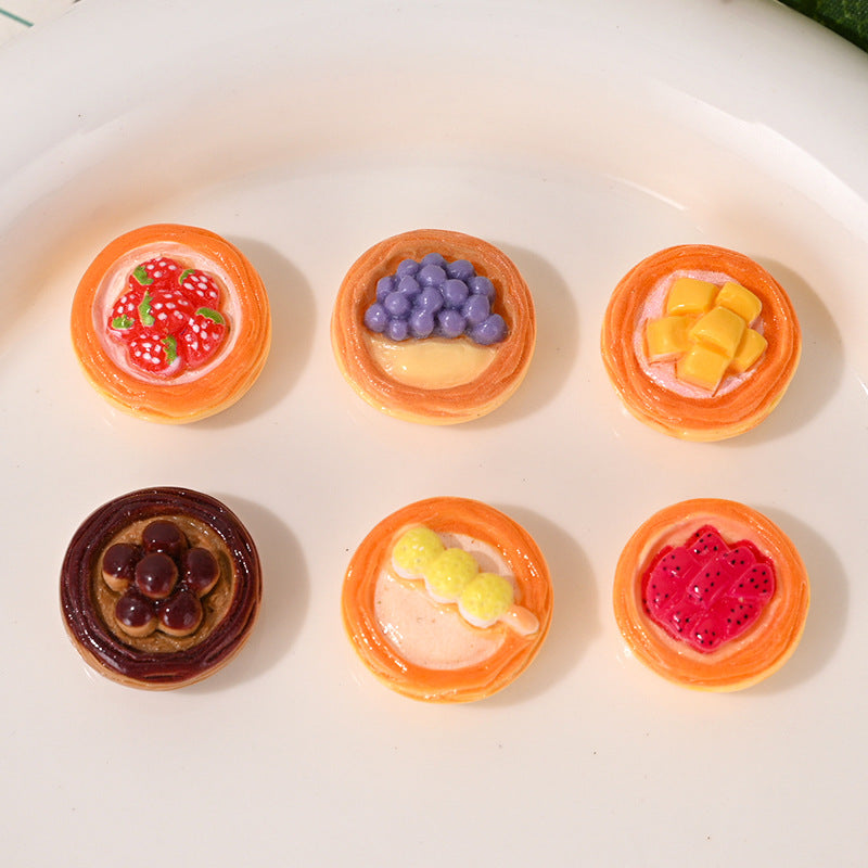 Fruit Tart Resin Beads 20mm Glossy Miniature Bakery 10pcs 3