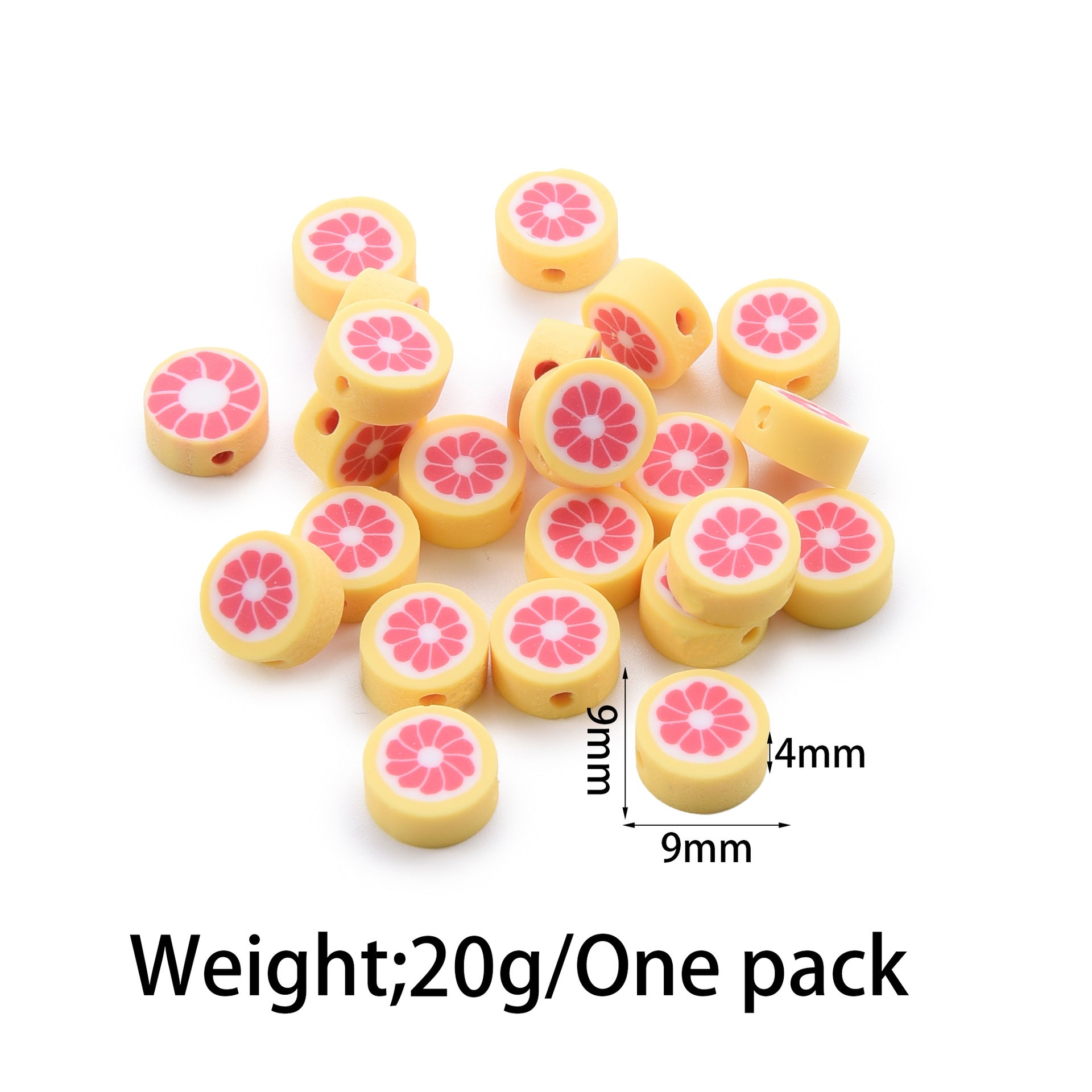 Flat Clay Beads Fruit and Christmas Tree Pattern Polymer 50pcs 19