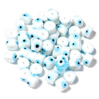 Lampwork Glass Beads Evil Eye Barrel 9mm Glossy Cylindrical 10pcs 7