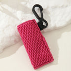 Crochet Chapstick Holder Keychain Fabric Colorful Soft 3pcs 3